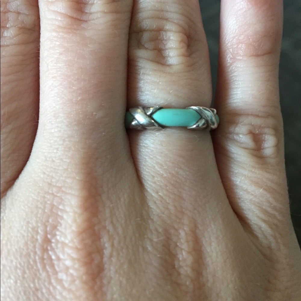 Size 6 Tiffany blue enamel ring.